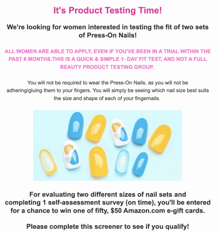 PinkPanel: Test the fit of Press-On Nails