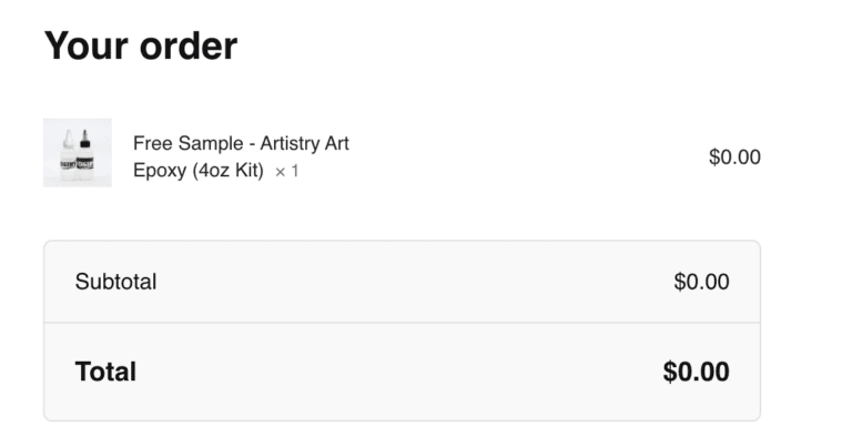 Free Artistry Art Fast Set Epoxy Kit