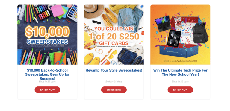 Tasty Rewards Sweepstakes: Three Really Big Giveaways!