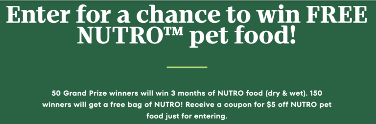 Nutro Satisfaction Guarantee Sweepstakes: Your Chance to Win Big!