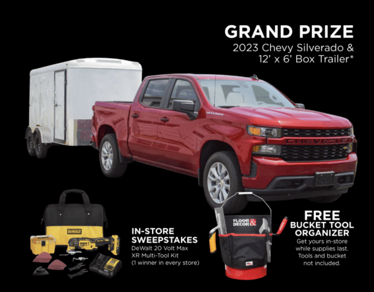 Floor and Decor PRO Appreciation Month Sweepstakes: Win a Truck