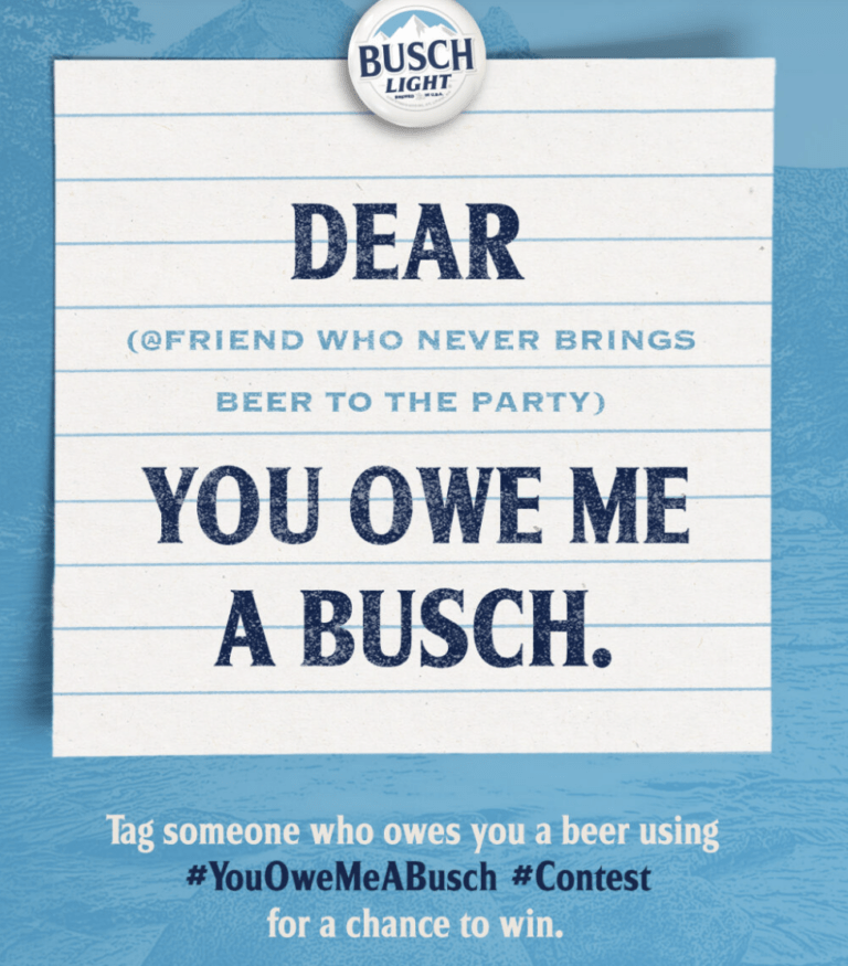 Win a $50 Prepaid Card in the Busch IOU Contest Sweepstakes!
