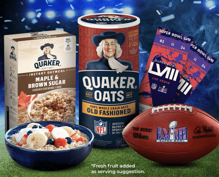Quaker Superbowl LVIII Giveaway: Win Big with Quaker Oats!
