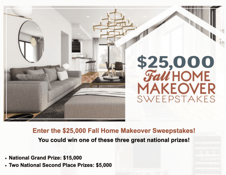 $25,000 Fall Home Makeover Sweepstakes: Your Chance to Win a Cash Prize