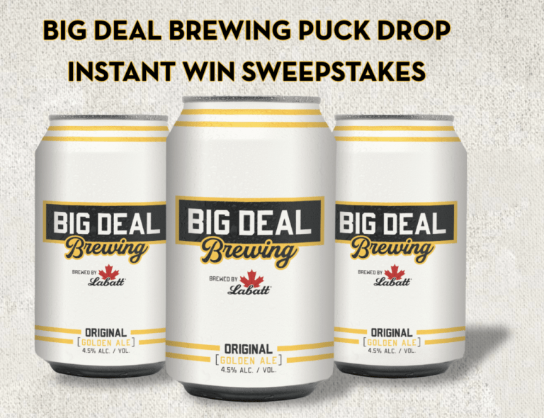 The Big Deal Brewing Puck Drop Instant Win Sweepstakes