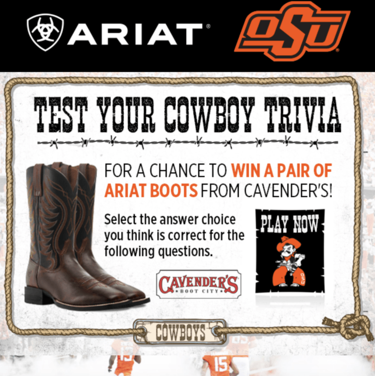 Oklahoma State University Cavender’s Fall 2023 Trivia Game: Win Exciting Prizes!