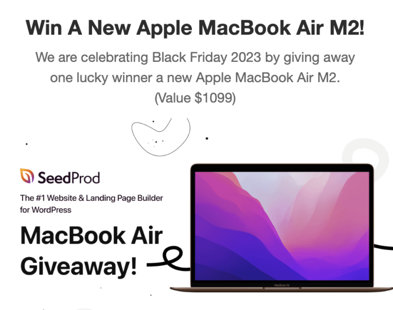 The Black Friday 2023 Sweepstakes: Win Big with SeedProd