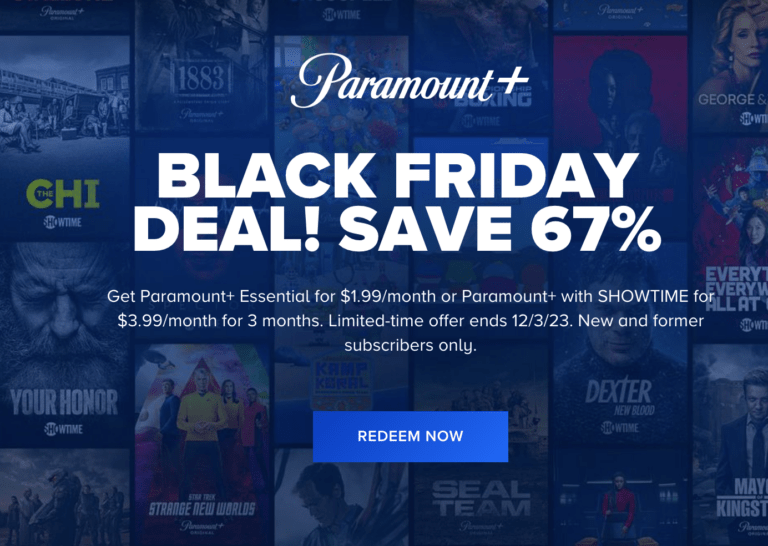Paramount+ Black Friday Deal: Save 67% on Essential and Showtime Plans!