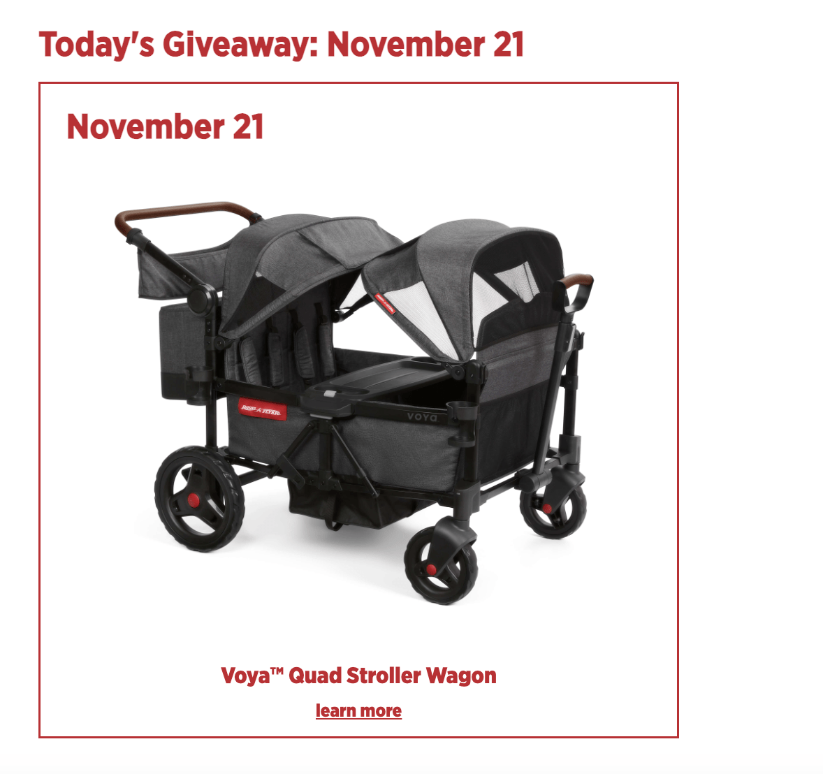 Radio Flyer 25 Days of Giveaways Sweepstakes