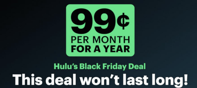 Hulu Black Friday Deal: Get Hulu for Just 99 Cents per Month!