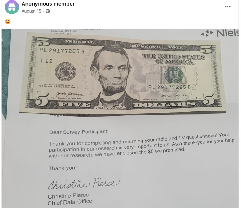 Sign Up for Nielsen and Get Cash in the Mail