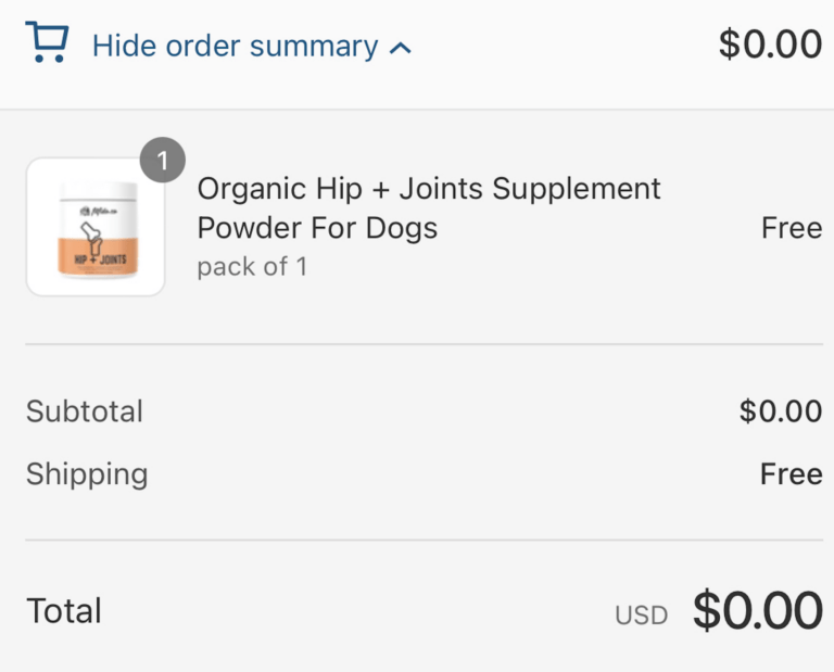 Free Dog Hip and Joint Supplement Order Now!