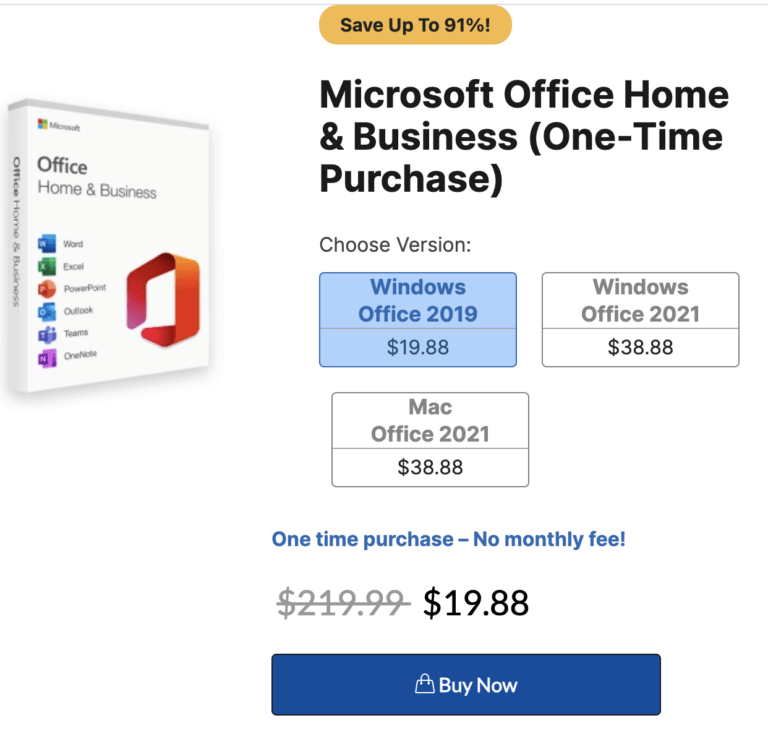 Microsoft Office Lifetime License $19.88!