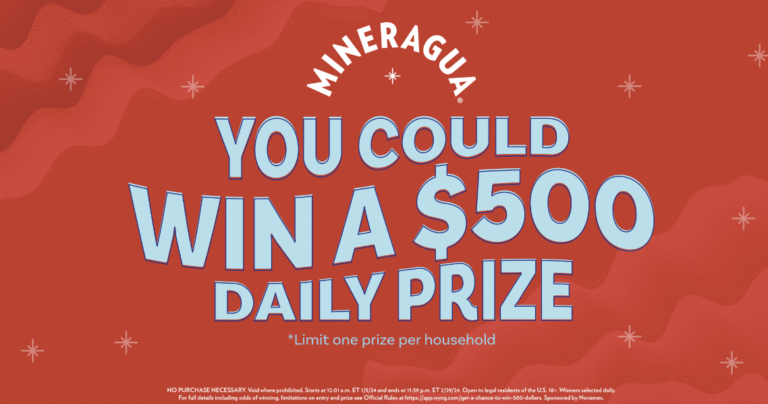 Mineragua Sparkling Water $500 a Day Giveaway: Sparkle Your Way to Riches!
