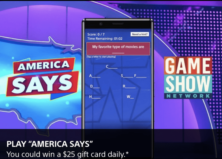 Game Show Network “SONY REWARDS” Instant Win Game and Sweepstakes