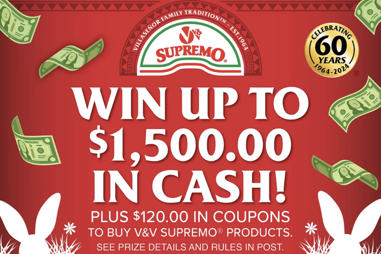 2024 Easter Sweepstakes: Win Cash and Delicious Food Coupons with V&V Supremo Foods