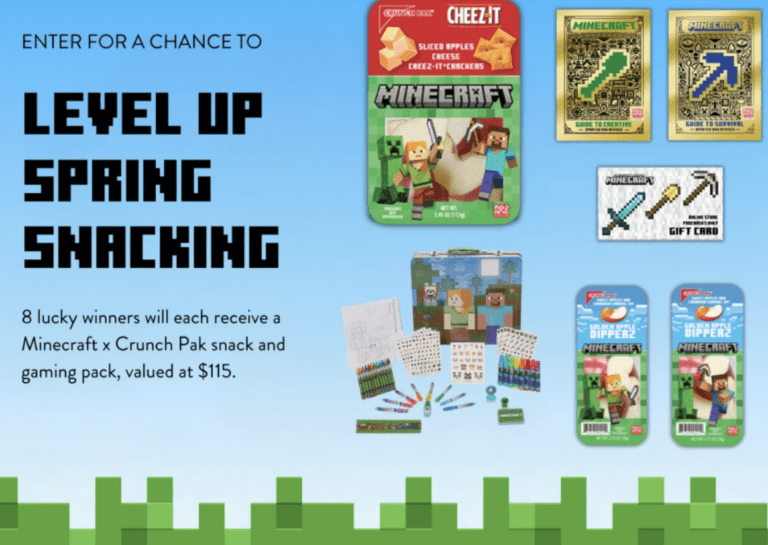 Win Big with the Crunch Pak x Minecraft Level Up Spring Snacking Sweepstakes: A Gamer’s Dream Prize Pack!