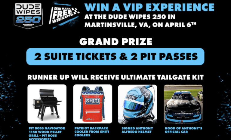 Win a VIP NASCAR Experience with Dude Products!