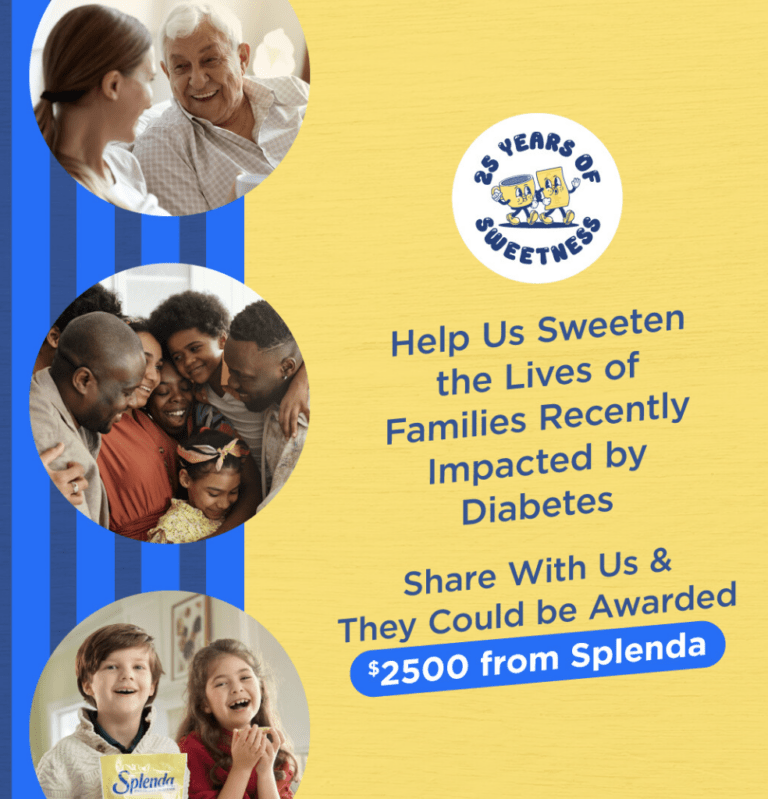 Celebrate SPLENDA®’s 25th Anniversary with a Special Giveaway: Help for 25 Families Affected by Diabetes!