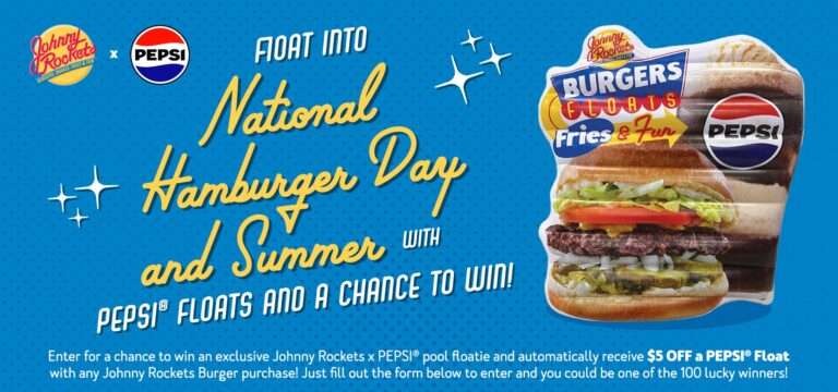 Celebrate National Hamburger Day with Johnny Rockets and Pepsi – Enter to Win an Exclusive Pool Float!