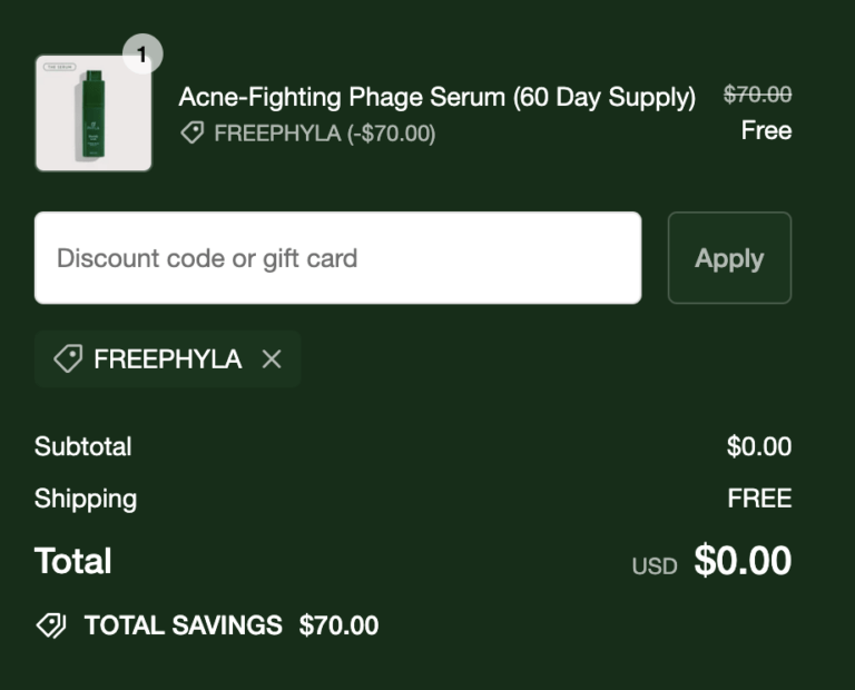 Phyla Acne-Fighting Phage Serum: Free Full-Sized Sample Worth $70