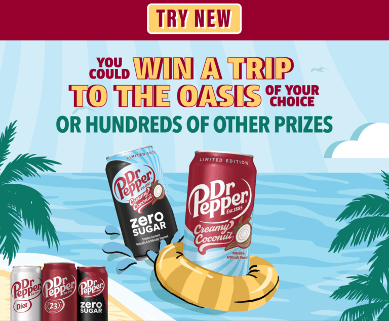 Enter to Win the 2024 Dr Pepper® Creamy Coconut Kroger QR Code Sweepstakes!