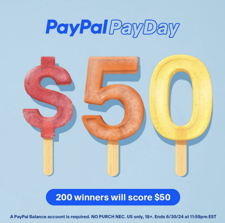 PayPal PayDay Sweepstakes: Win Big with $50 in Your PayPal Account!