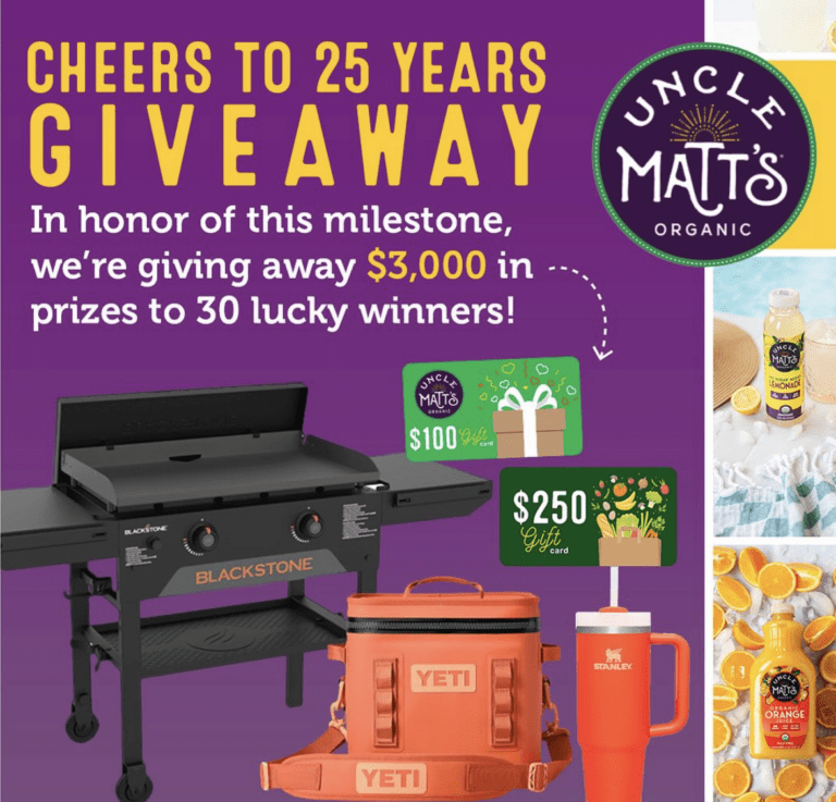 Win Big with Uncle Matt’s Organic Giveaway: Enter Now to Win Amazing Prizes!