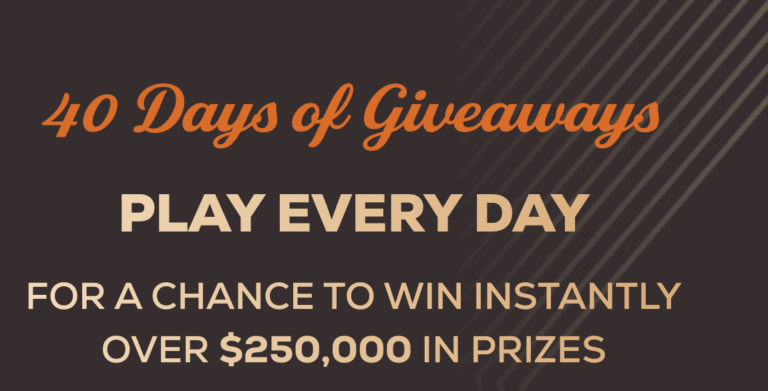 40 Days of Giveaways: Wings and Rings Instant Win Game