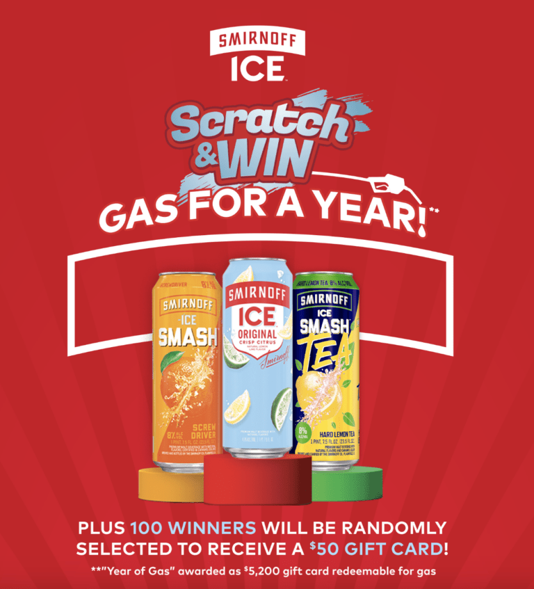 Win Big with the Smirnoff Ice/Smash “Scratch for Gas” Instant Win Game