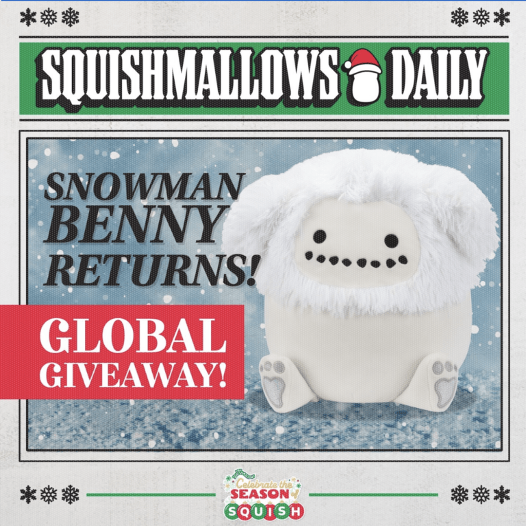Snowman Benny is Back for a One-Day Giveaway: Win Your Very Own Squishmallow!