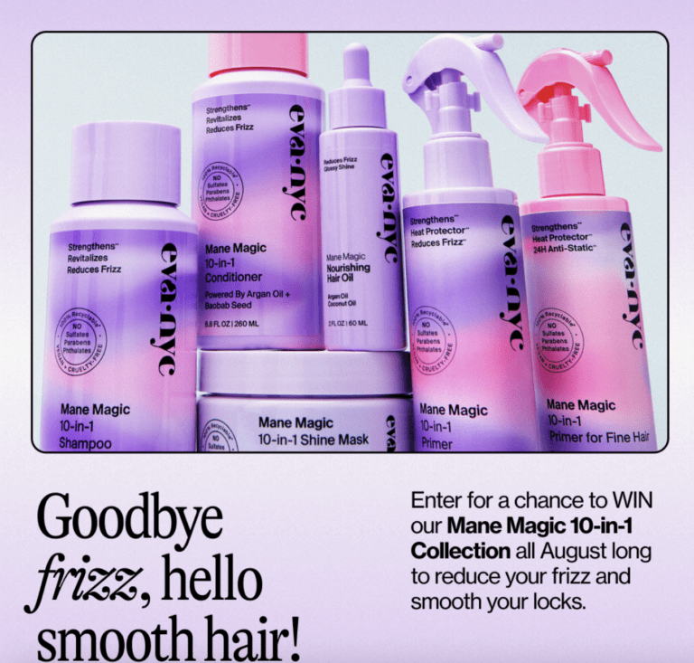 Catch Frizz-Free Hair with Eva NYC’s Fix the Frizz August Sweepstakes! Enter to Win Mane Magic 10-in-1 Collection Set!