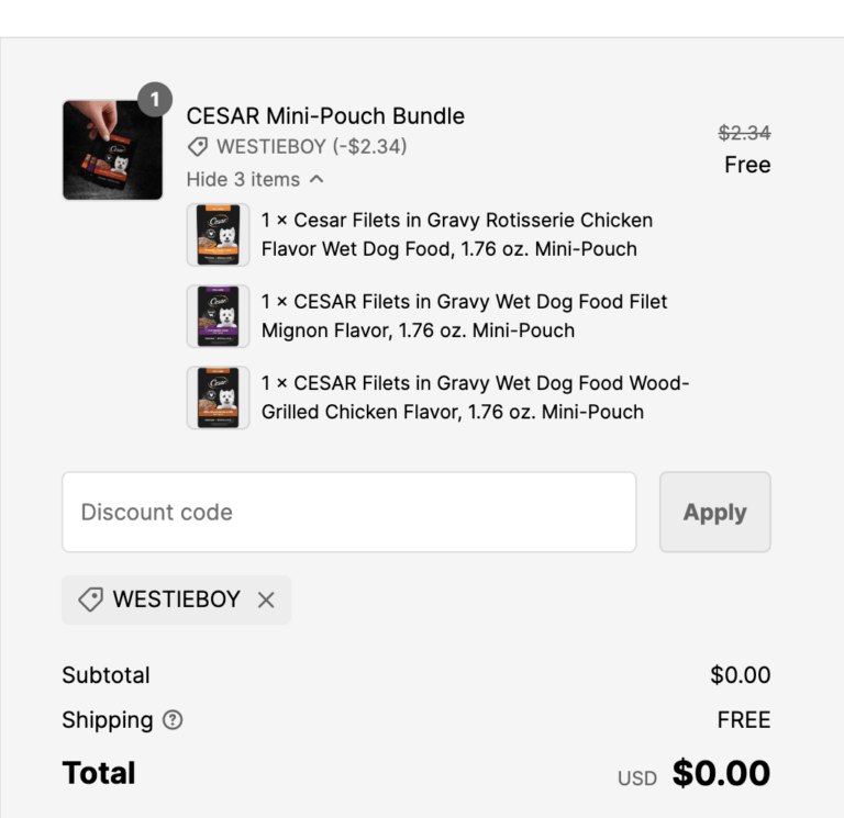 Get a FREE Cesar Pouch Bundle for Your Furry Friend!