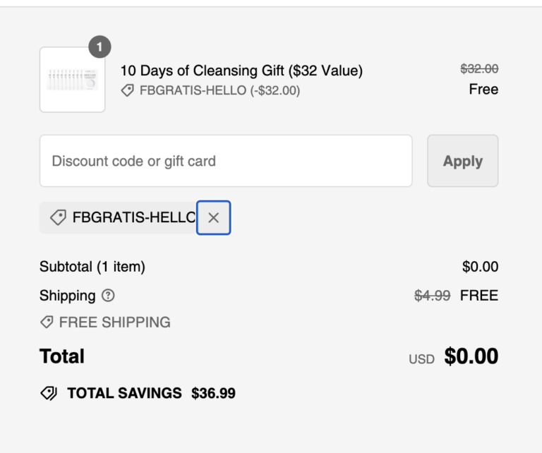 Free 10 Days of Cleansing Gift + FREE Shipping