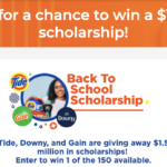 Win $10,000 Scholarship – Tide x Downy x Gain Sweepstakes