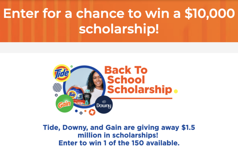 Win $10,000 Scholarship – Tide x Downy x Gain Sweepstakes
