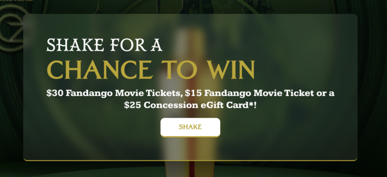 Wicked Cocktails Straight from Oz Instant Win Game – 3,000 Fandango Prizes Up for Grabs!