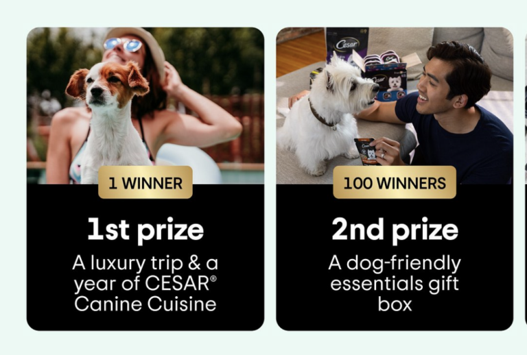 Win a Pet-Friendly Vacation and CESAR® Dog Food for a Year – Enter Now!