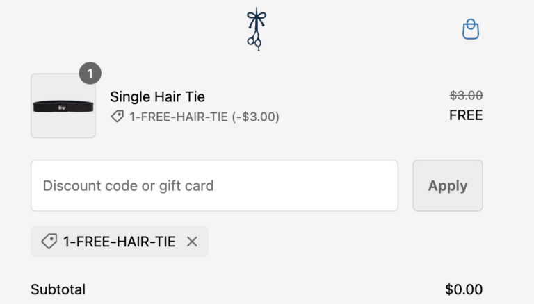 Free Hair Tie + Free Shipping