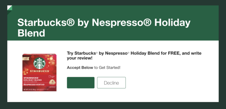 Get Free Starbucks® by Nespresso® Holiday Blend This Season!