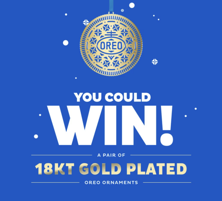 OREO Gold Plated Ornament Sweepstakes (200 Winners)