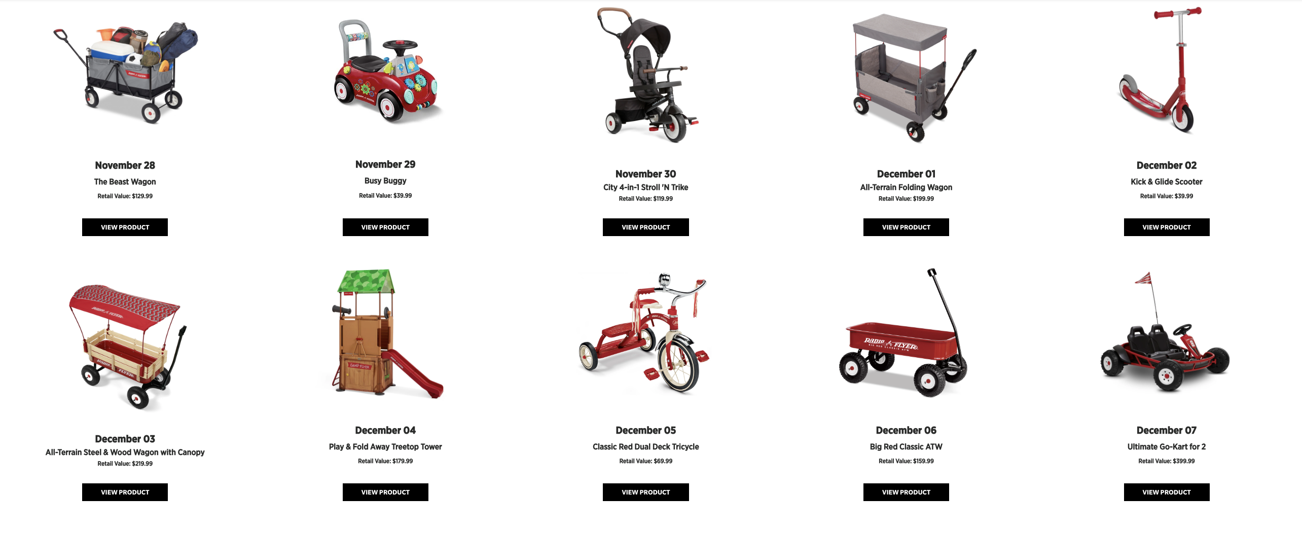 Radio Flyer 25 Days of Giveaways Holiday Sweepstakes Banner – Enter to Win Daily Prizes