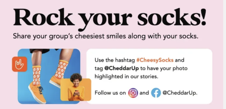 Get Your Free Pair of Cheddar Up’s Limited-Edition Cheesy Socks