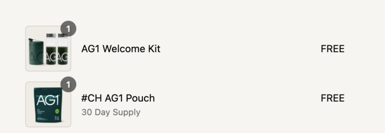 Get a Free AG1 Welcome Kit