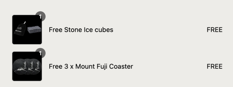 Get Free Stone Ice Cubes and Mount Fuji Coasters – No Catch, Just Checkout!