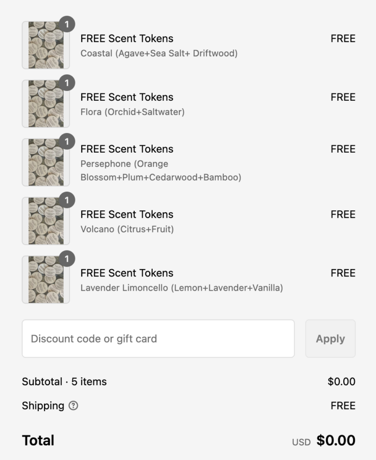 Free Scent Tokens – Get Free Candle Samples with Free Shipping!