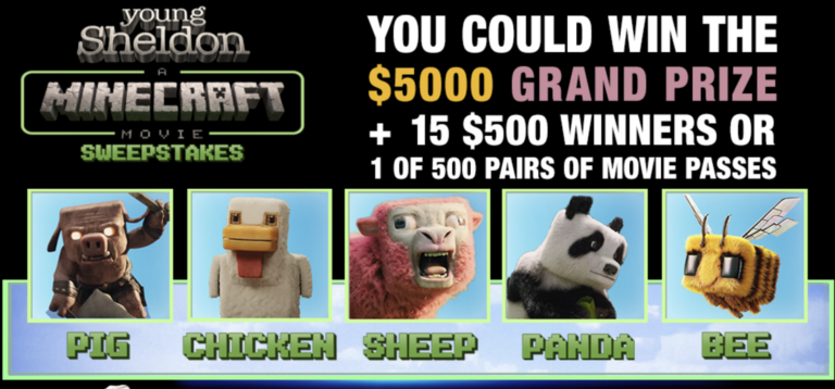 Young Sheldon “A Minecraft Movie” Sweepstakes – Win a $5,000 Gift Card & More!