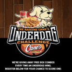 Get Free Raising Cane’s Box Combo – Cane’s Underdog Challenge Sweepstakes!