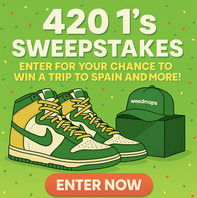Win a Trip to Spain or Custom Weedmaps Sneakers – 420 1’s Sweepstakes (One-Time Entry)