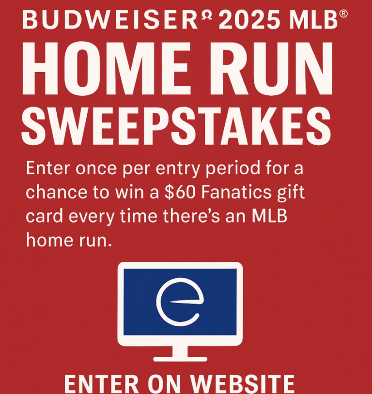 Get a $60 Fanatics Gift Card in the 2025 Budweiser MLB Home Run Sweepstakes